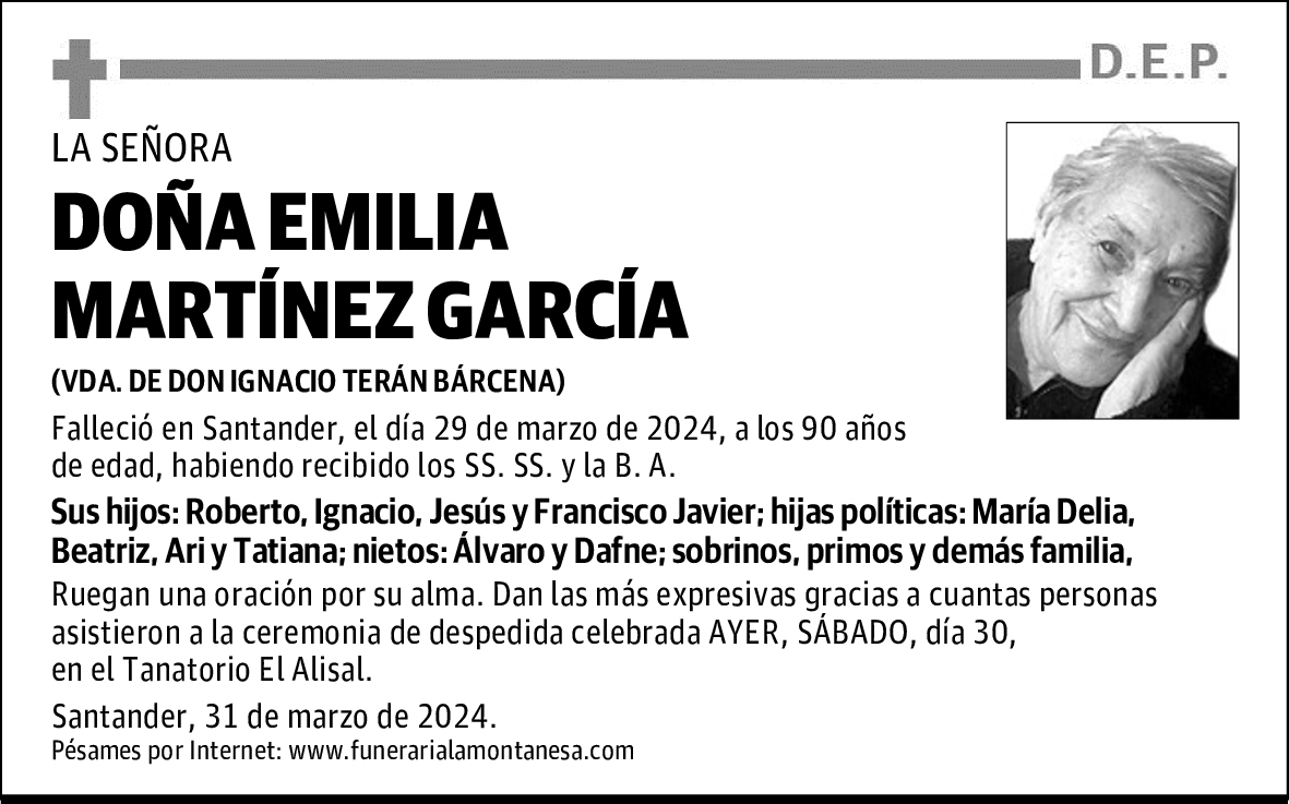 DOÑA EMILIA MARTÍNEZ GARCÍA