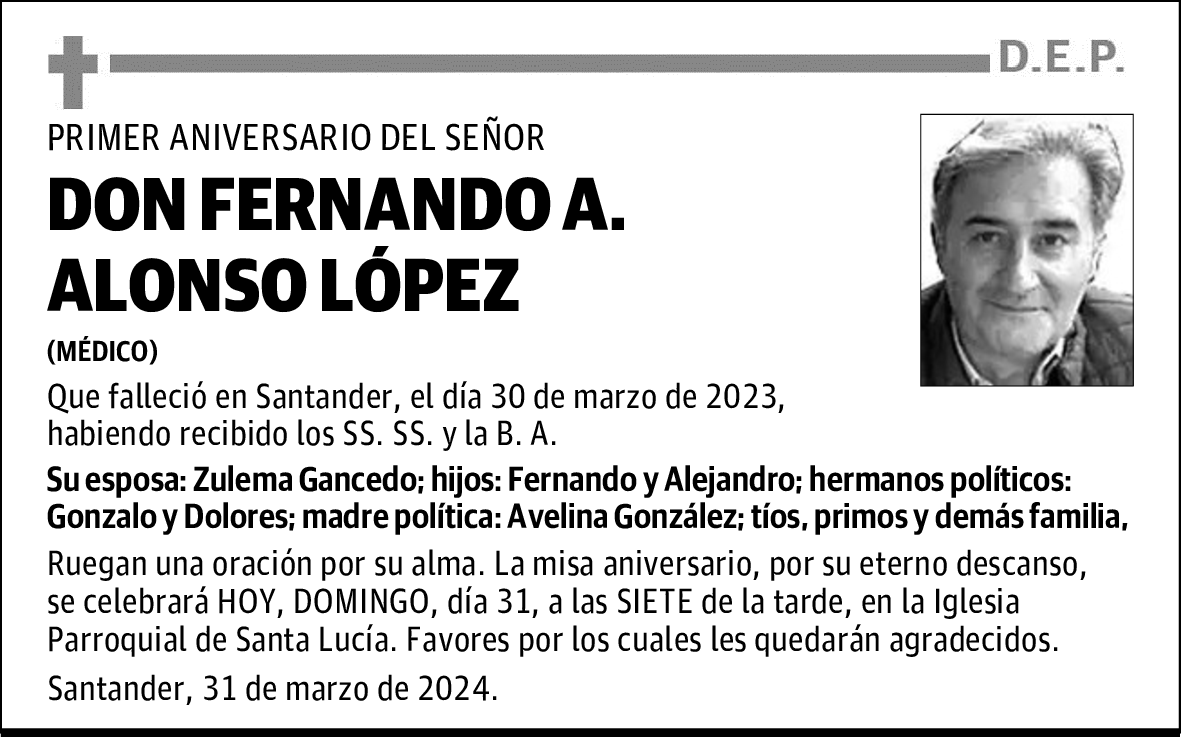 DON FERNANDO A. ALONSO LÓPEZ