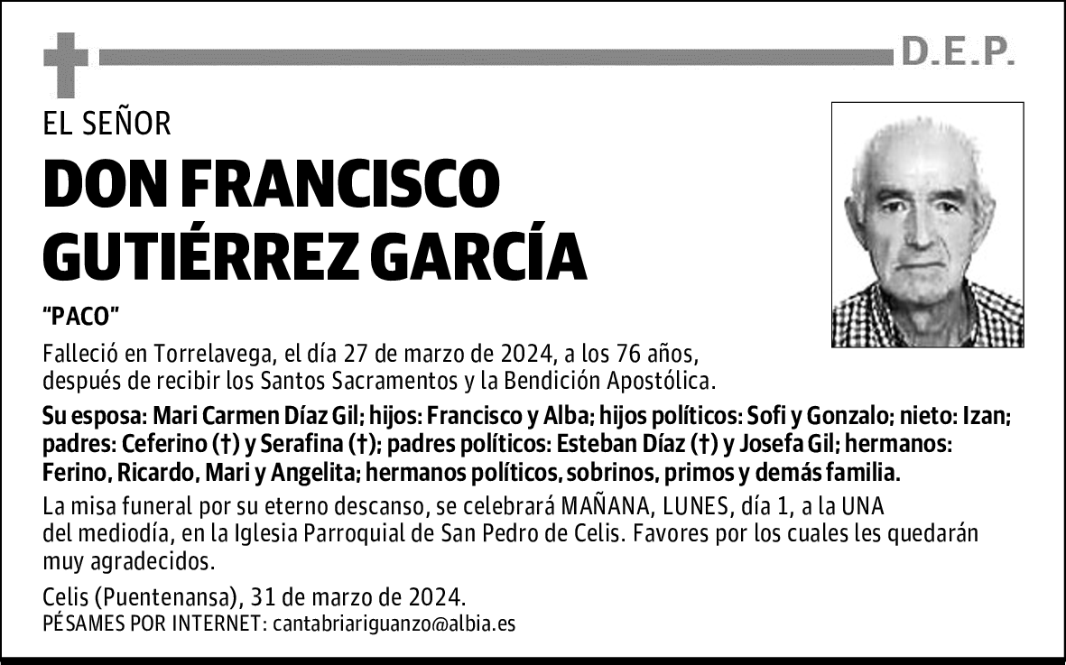 DON FRANCISCO GUTIÉRREZ GARCÍA