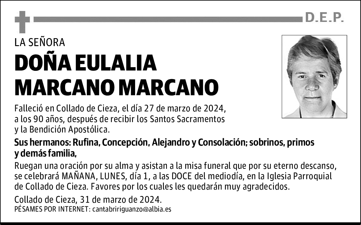 DOÑA EULALIA MARCANO MARCANO