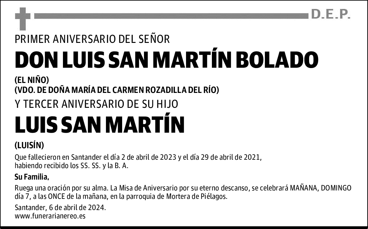 DON LUIS SAN MARTÍN BOLADO