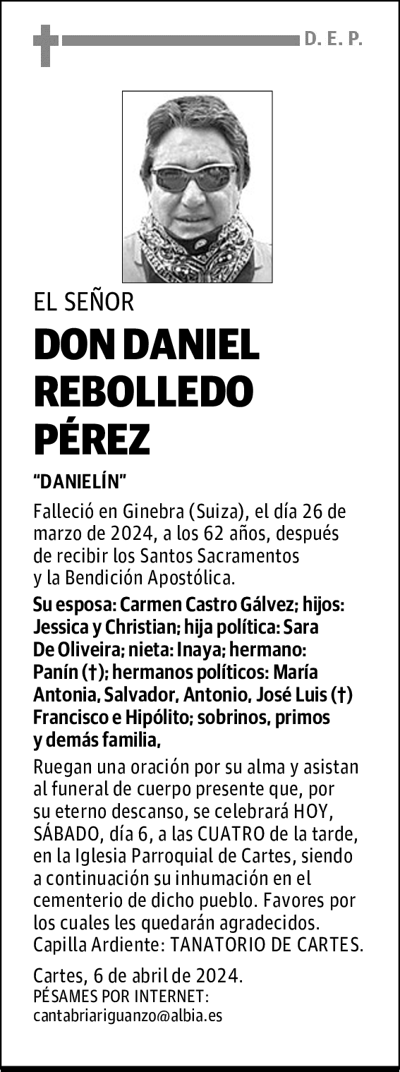 DON DANIEL REBOLLEDO PÉREZ