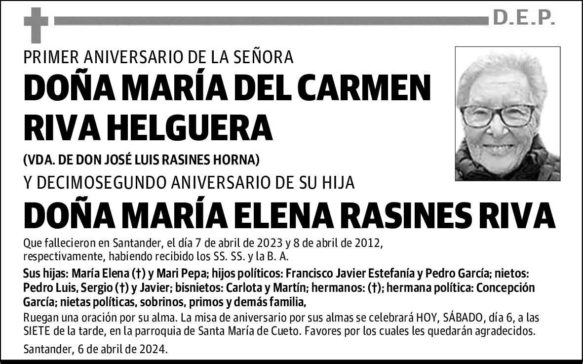 DOÑA MARÍA DEL CARMEN RIVA HELGUERA