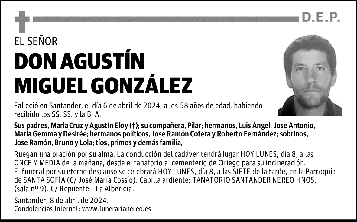 DON AGUSTÍN MIGUEL GONZÁLEZ