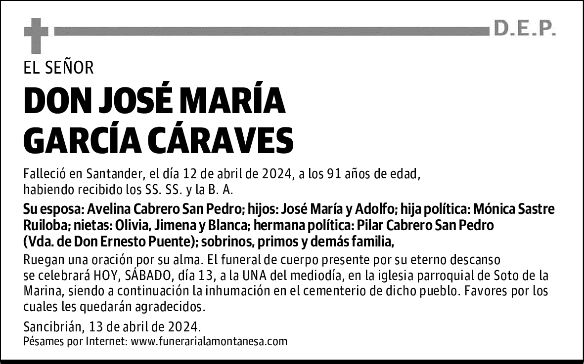 DON JOSÉ MARÍA GARCÍA CÁRAVES