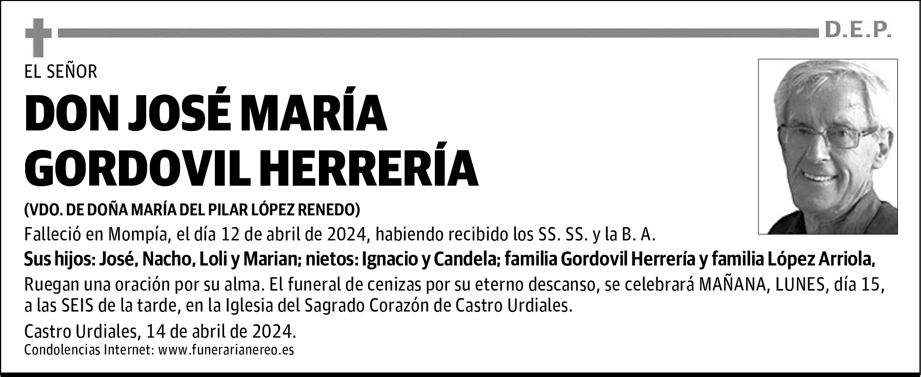 DON JOSÉ MARÍA GORDOVIL HERRERÍA