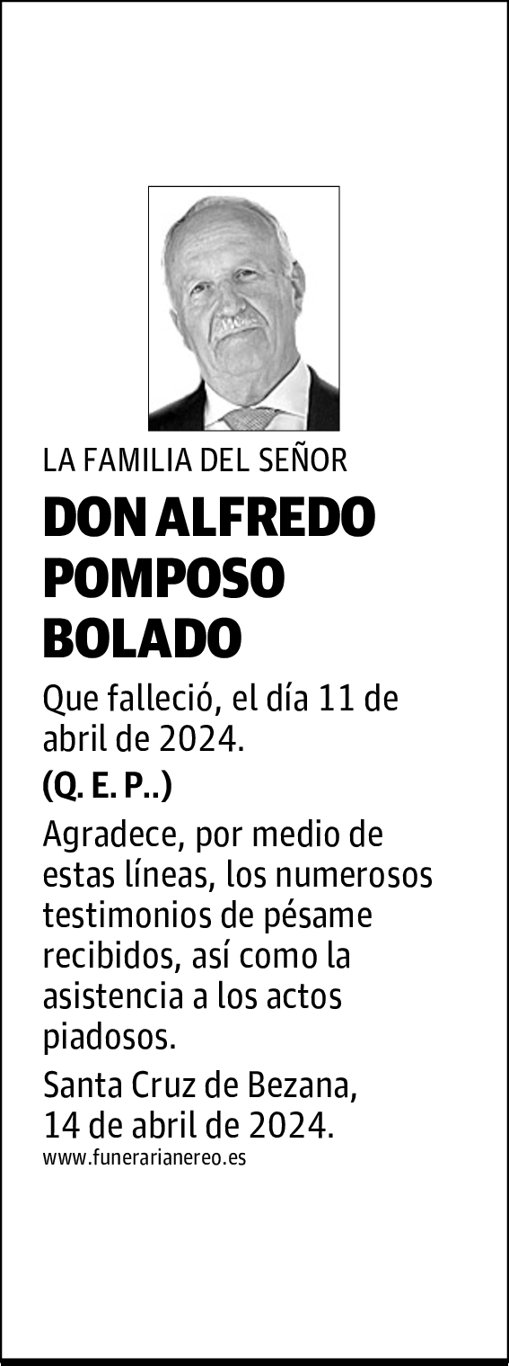DON ALFREDO POMPOSO BOLADO