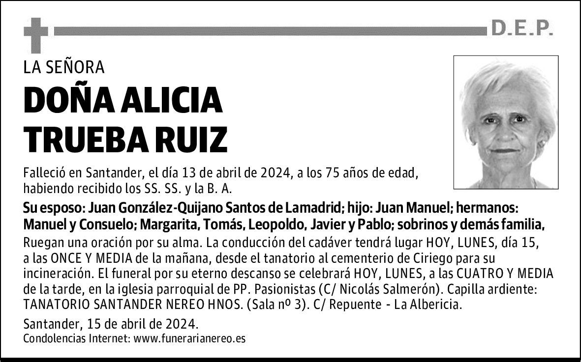 DOÑA ALICIA TRUEBA RUIZ