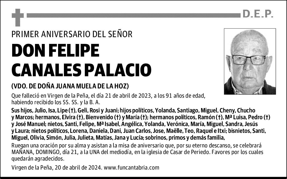 DON FELIPE CANALES PALACIO