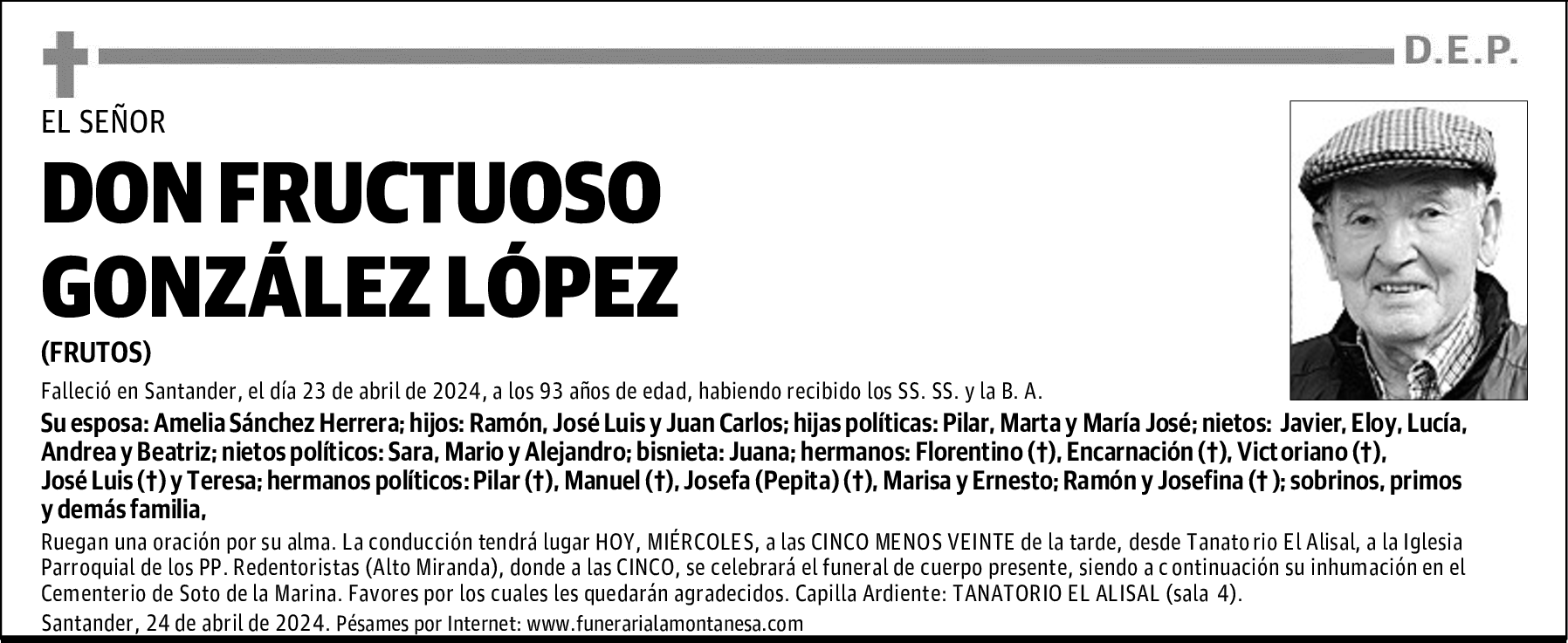 DON FRUCTUOSO GONZÁLEZ LÓPEZ
