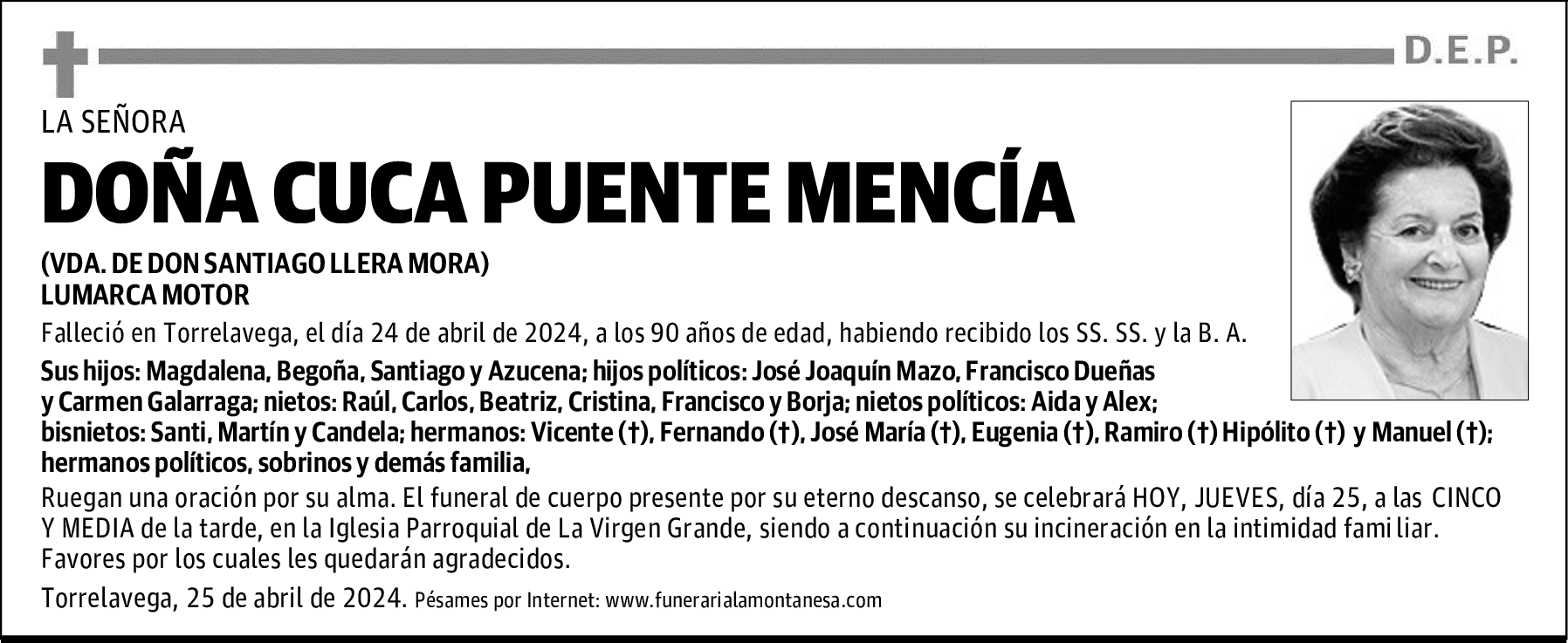 DOÑA CUCA PUENTE MENCÍA