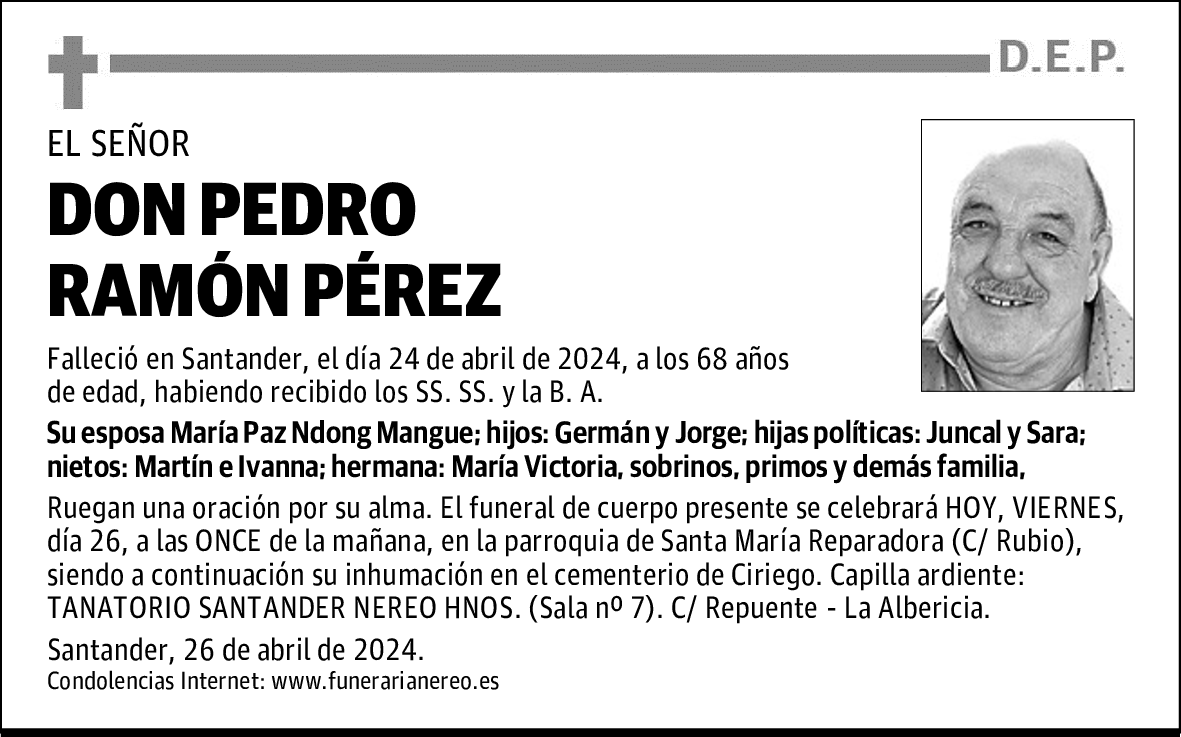 DON PEDRO RAMÓN PÉREZ
