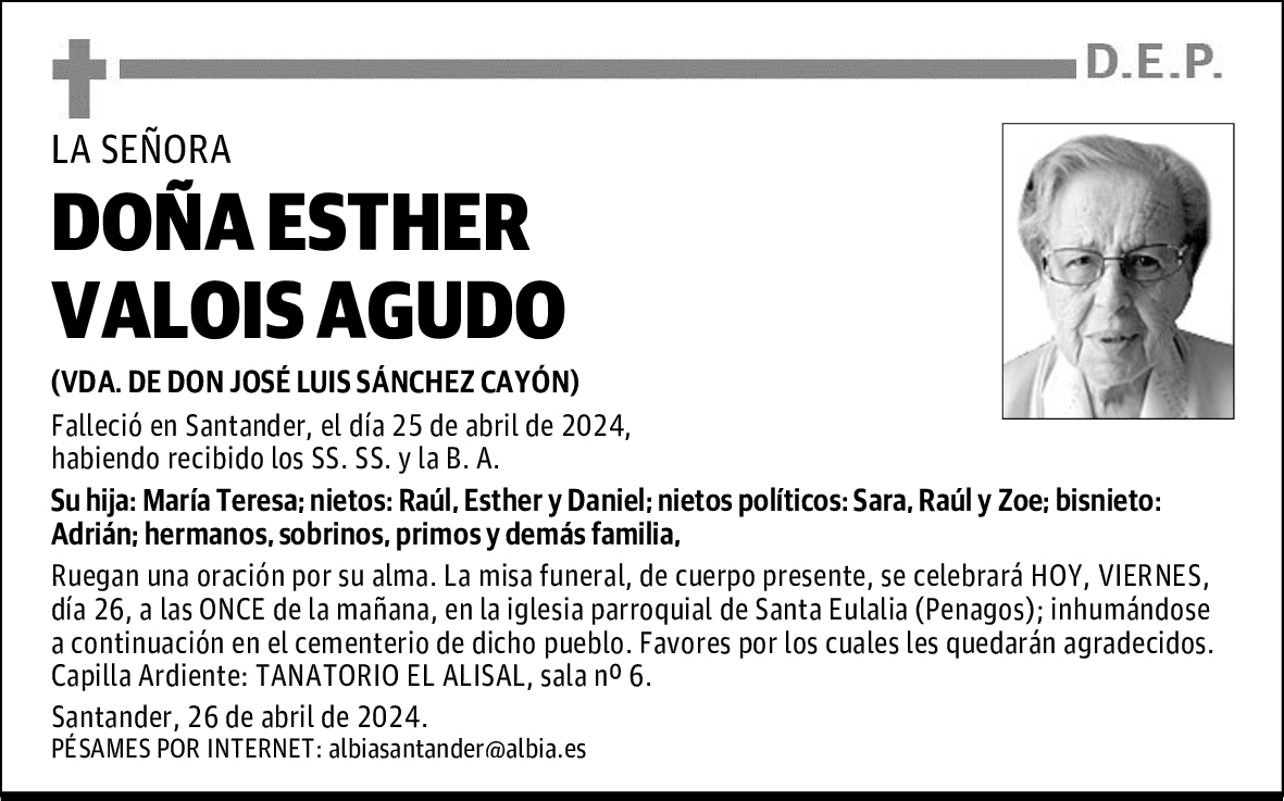 DOÑA ESTHER VALOIS AGUDO