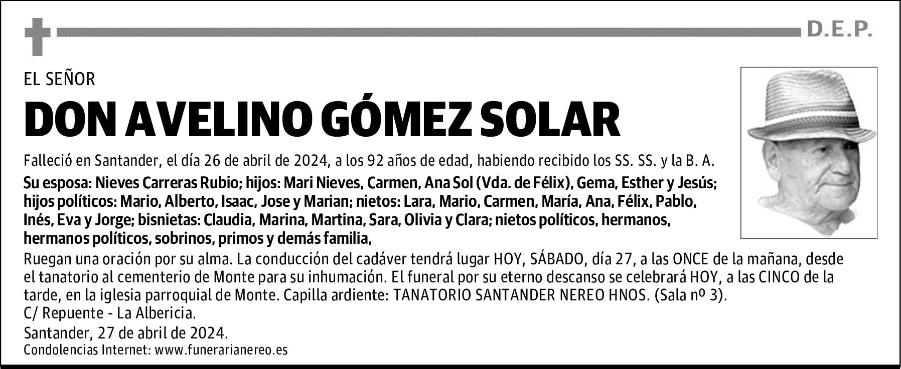 DON AVELINO GÓMEZ SOLAR