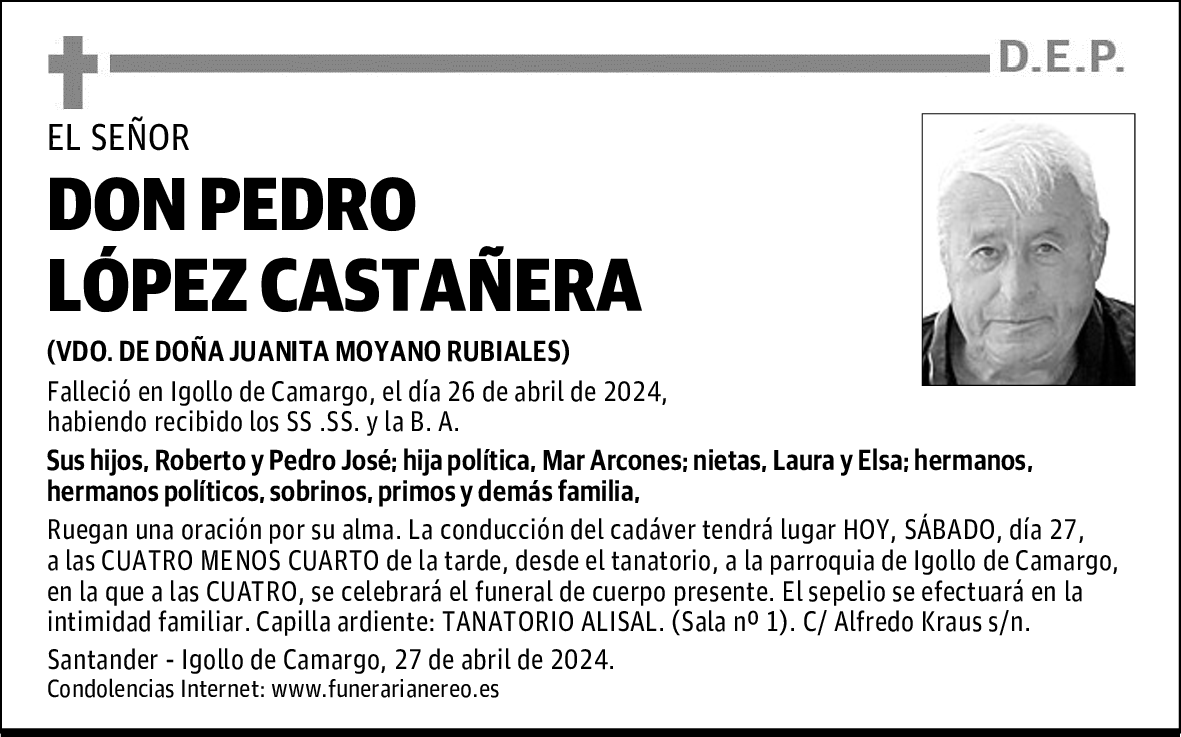 DON PEDRO LÓPEZ CASTAÑERA