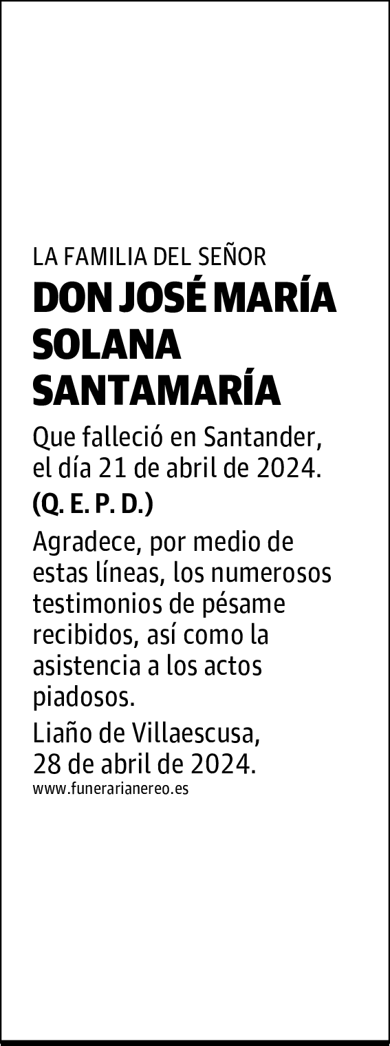 DON JOSÉ MARÍA SOLANA SANTAMARÍA