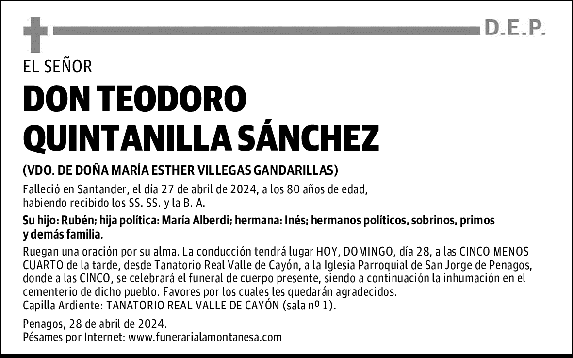 DON TEODORO QUINTANILLA SÁNCHEZ