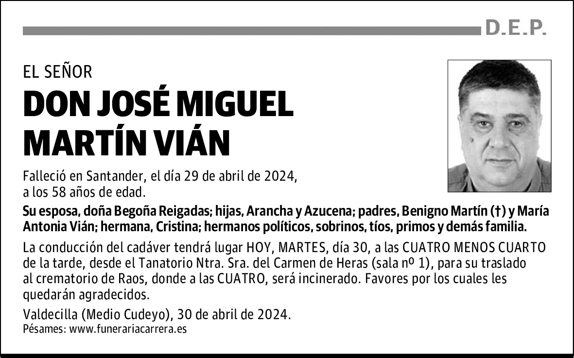 DON JOSÉ MIGUEL MARTÍN VIÁN