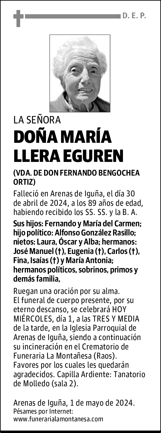 DOÑA MARÍA LLERA EGUREN