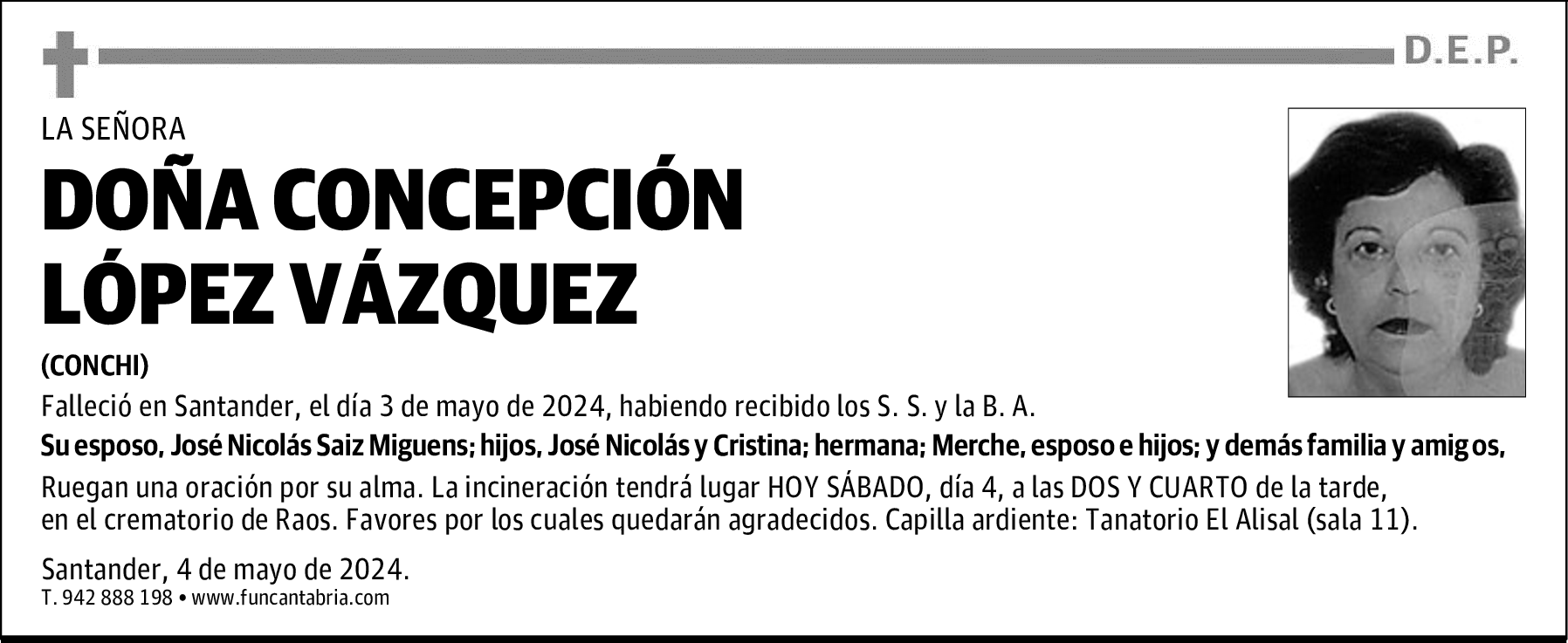 DOÑA CONCEPCIÓN LÓPEZ VÁZQUEZ
