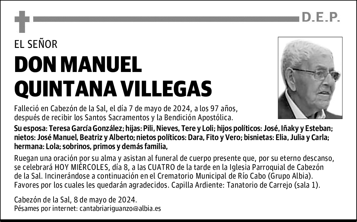 DON MANUEL QUINTANA VILLEGAS