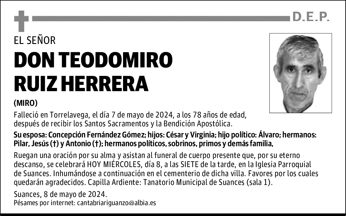 DON TEODOMIRO RUIZ HERRERA