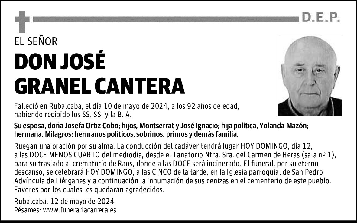 DON JOSÉ GRANEL CANTERA