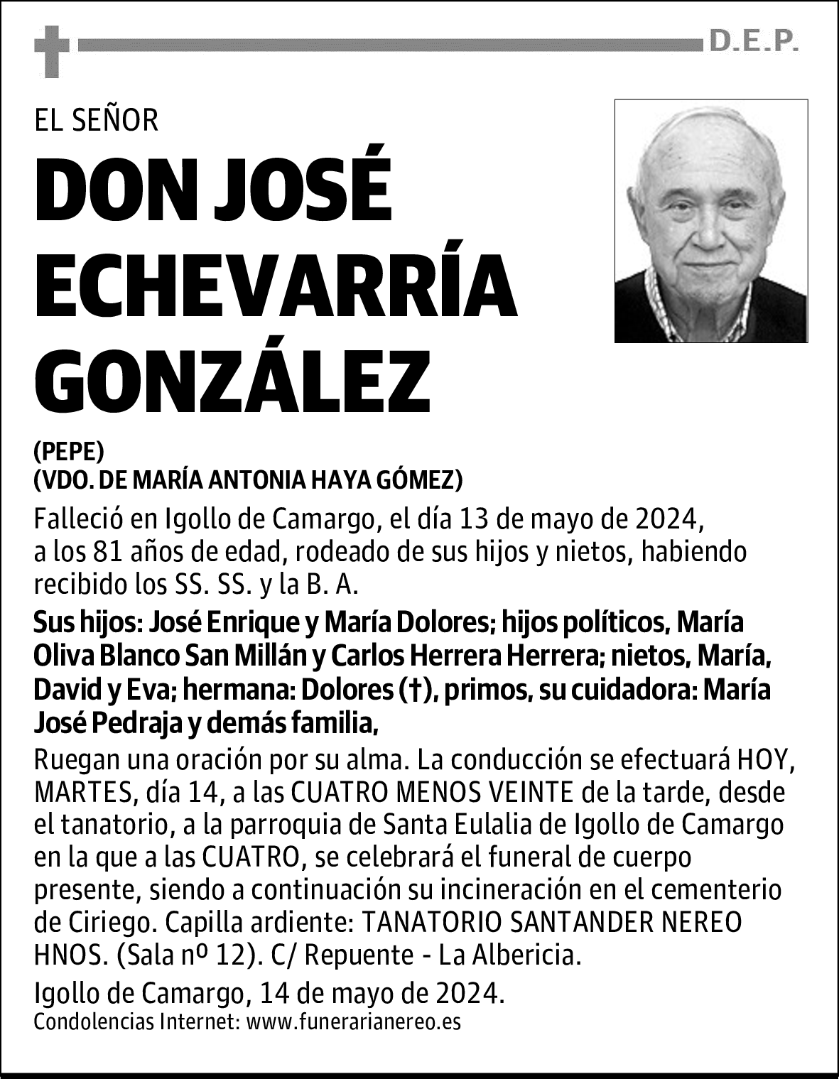 DON JOSÉ ECHEVARRÍA GONZÁLEZ