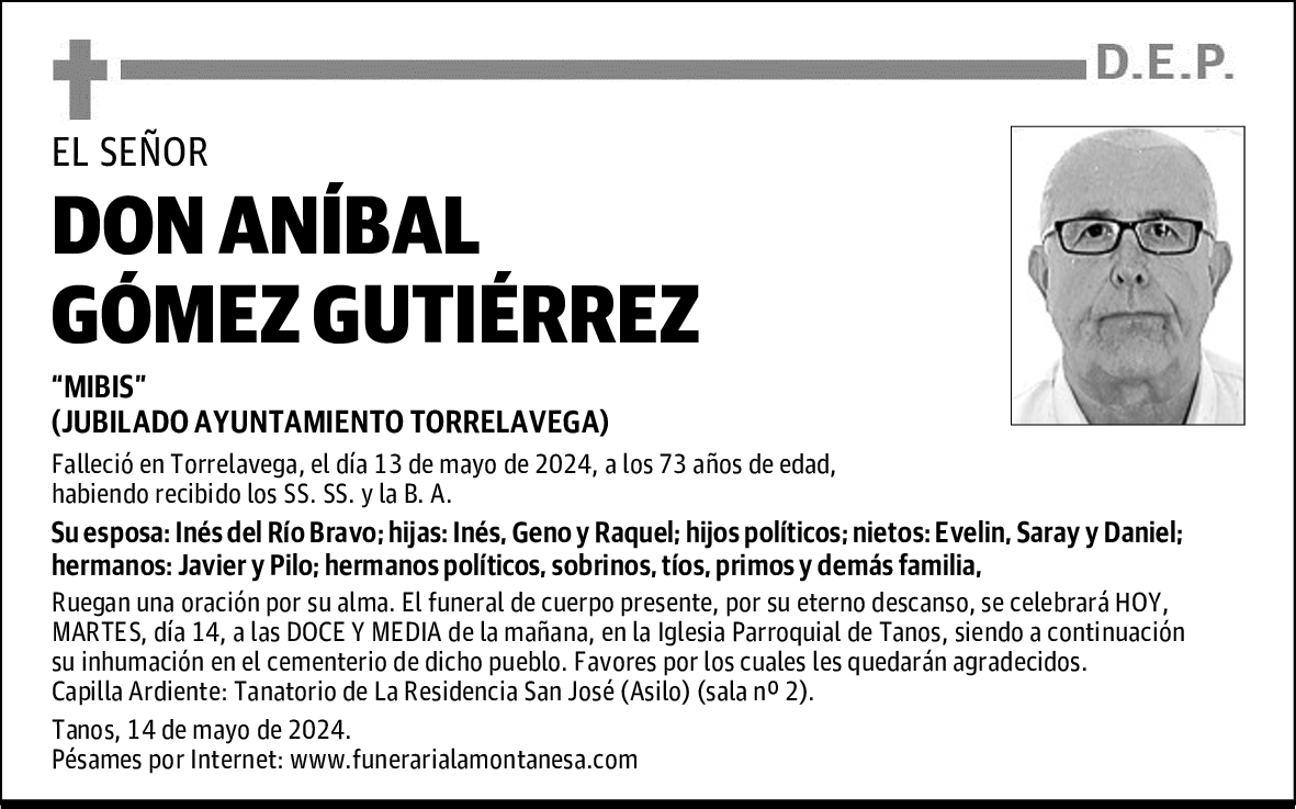 DON ANÍBAL GÓMEZ GUTIÉRREZ