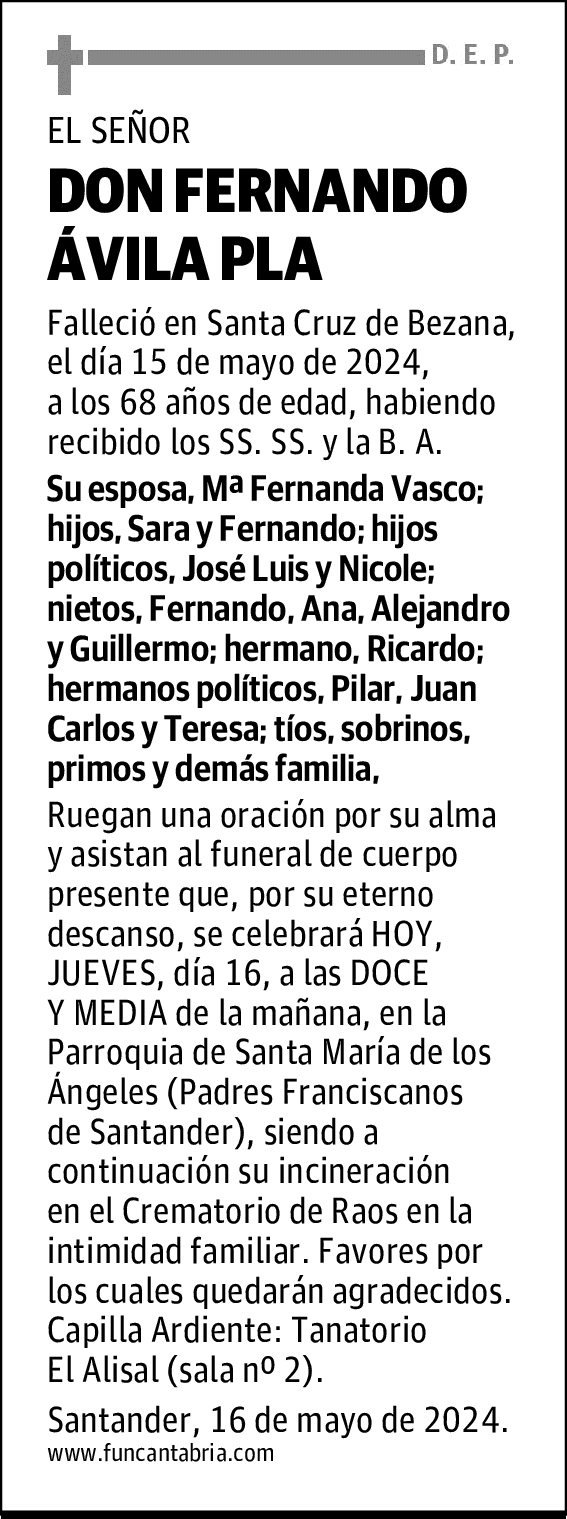 DON FERNANDO ÁVILA PLA