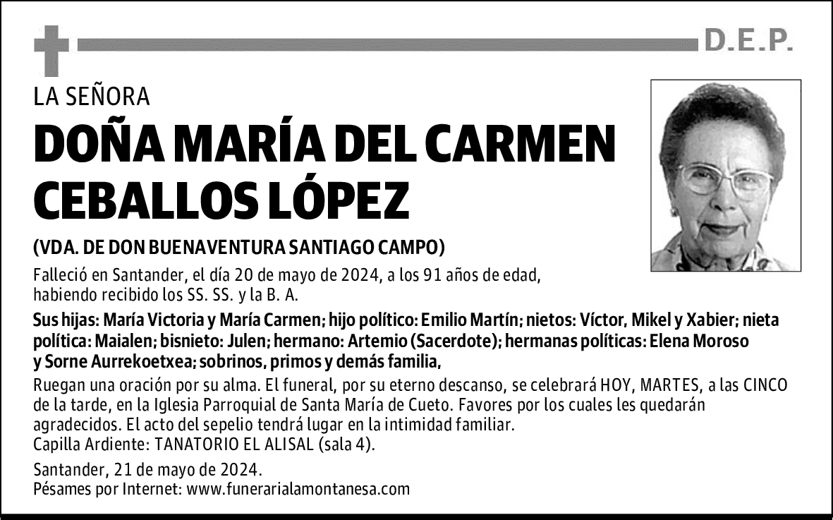 DOÑA MARÍA DEL CARMEN CEBALLOS LÓPEZ