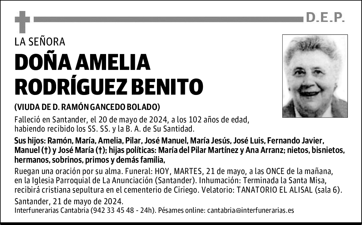 DOÑA AMELIA RODRÍGUEZ BENITO