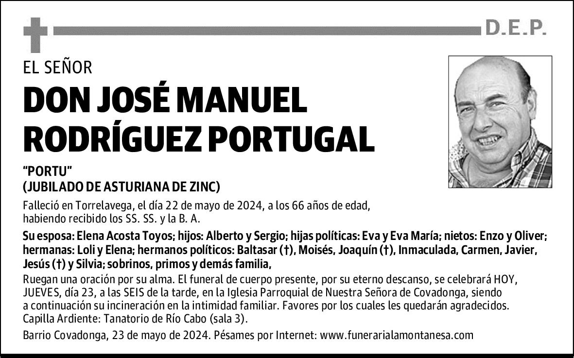 DON JOSÉ MANUEL RODRÍGUEZ PORTUGAL