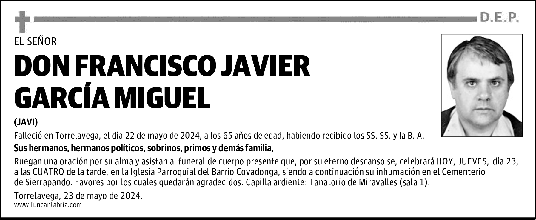 DON FRANCISCO JAVIER GARCÍA MIGUEL