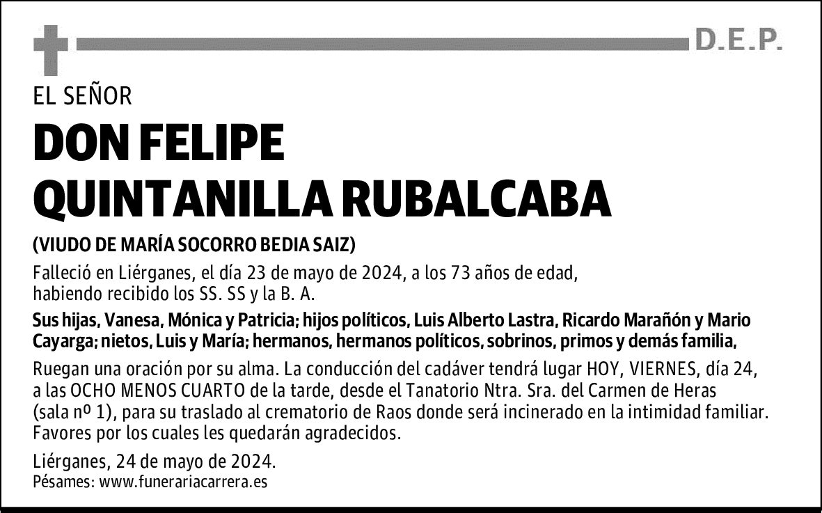 DON FELIPE QUINTANILLA RUBALCABA