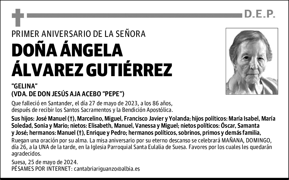 DOÑA ÁNGELA ÁLVAREZ GUTIÉRREZ