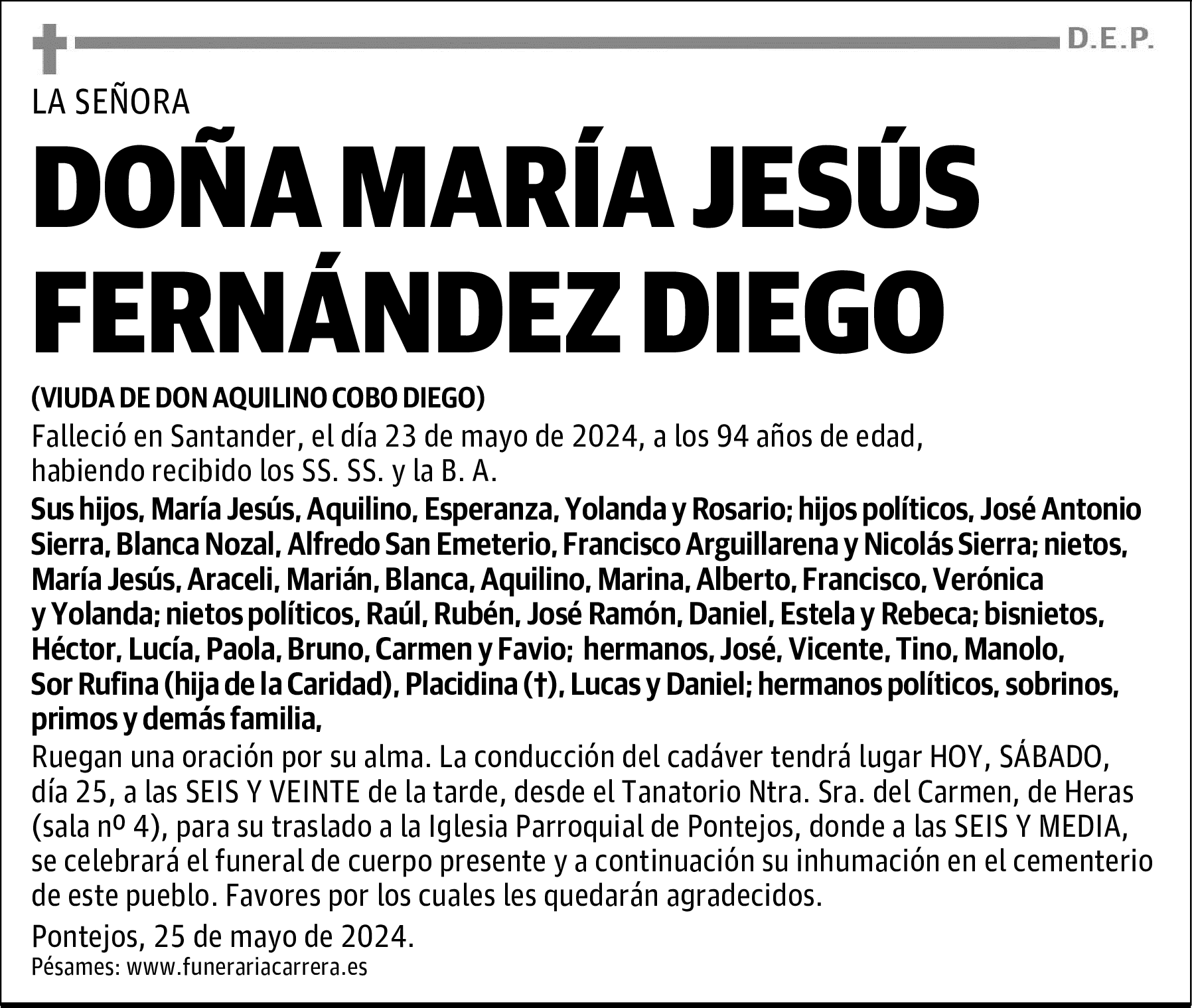 DOÑA MARÍA JESÚS FERNÁNDEZ DIEGO