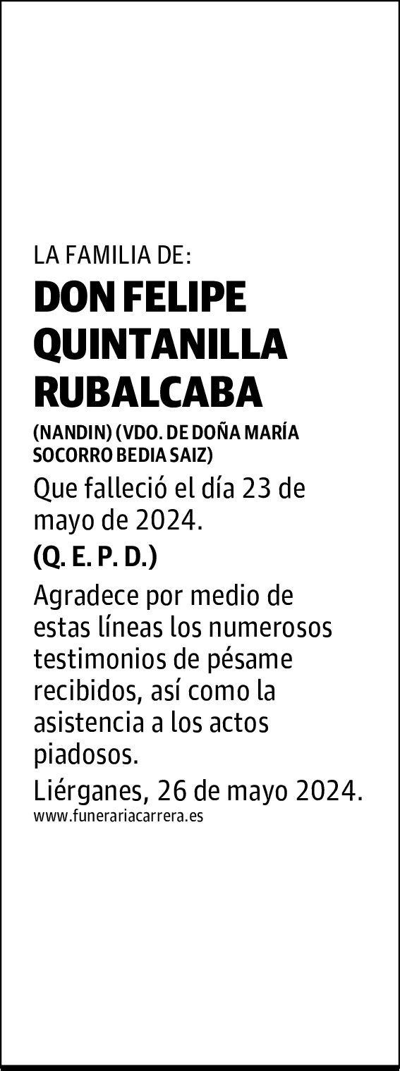 DON FELIPE QUINTANILLA RUBALCABA