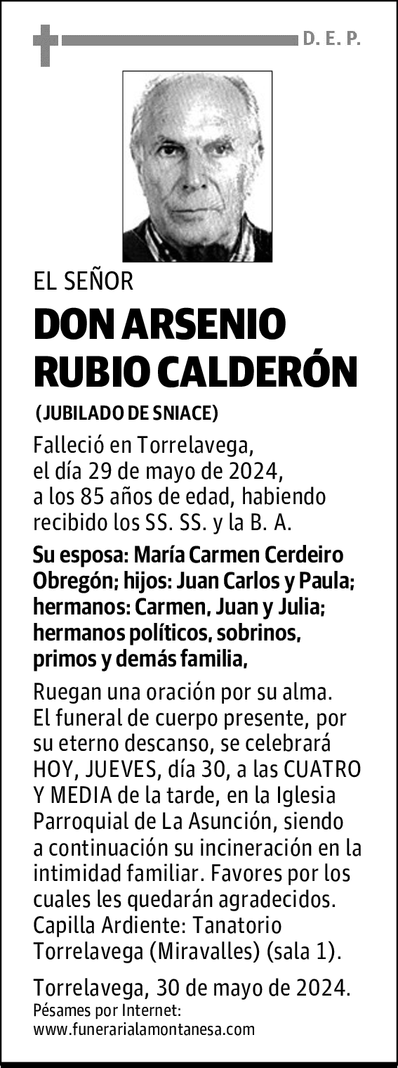 DON ARSENIO RUBIO CALDERÓN
