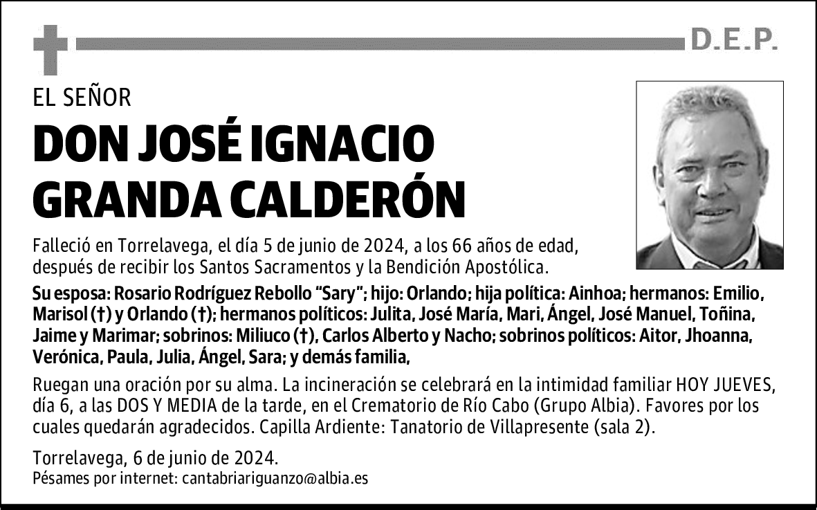 DON JOSÉ IGNACIO GRANDA CALDERÓN