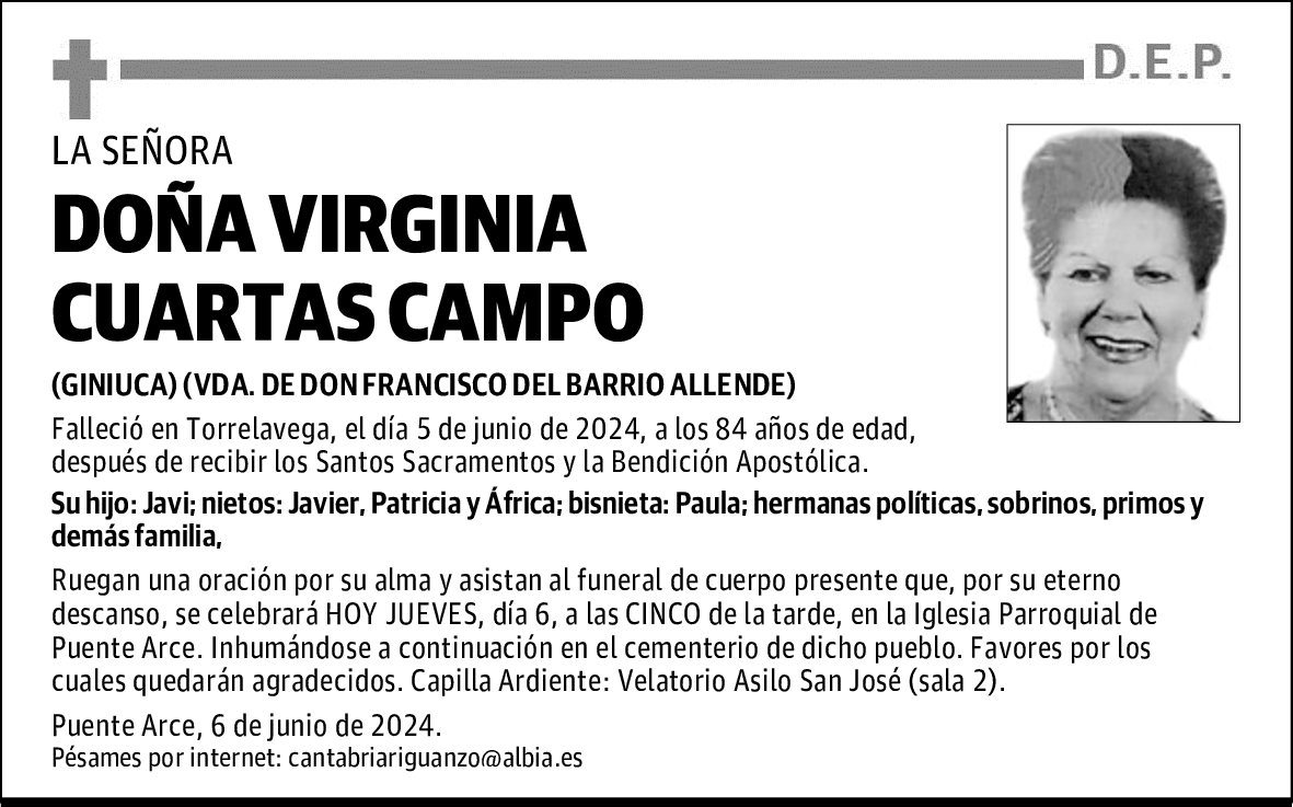 DOÑA VIRGINIA CUARTAS CAMPO