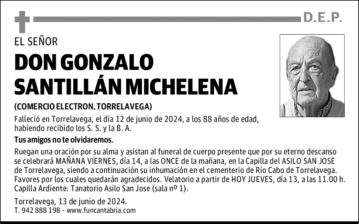 DON GONZALO SANTILLÁN MICHELENA