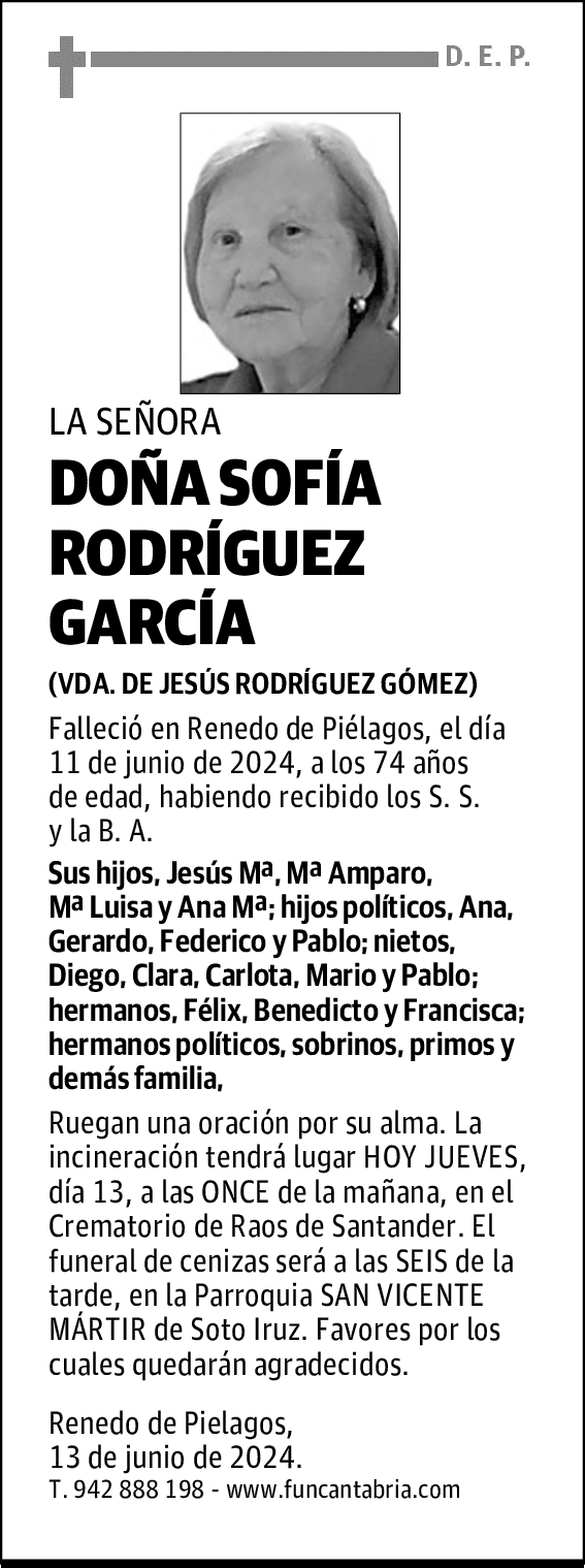 DOÑA SOFÍA RODRÍGUEZ GARCÍA
