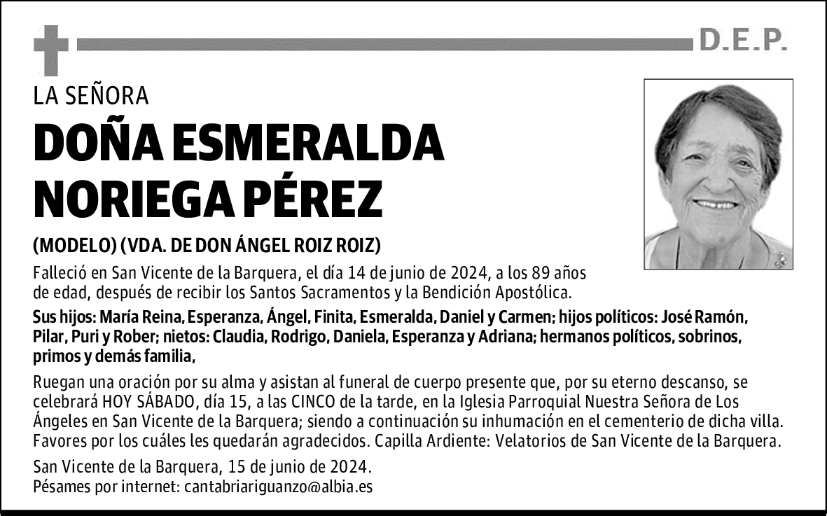DOÑA ESMERALDA NORIEGA PÉREZ