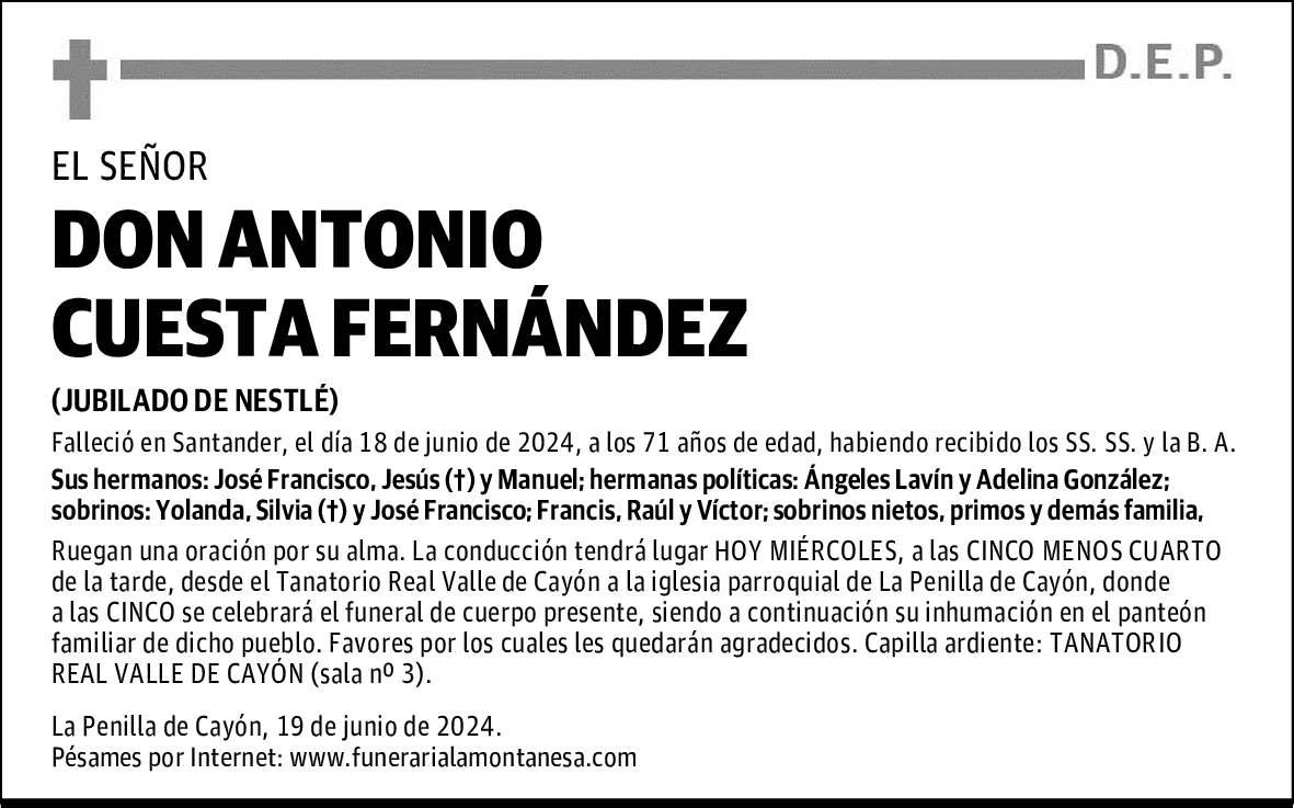 DON ANTONIO CUESTA FERNÁNDEZ