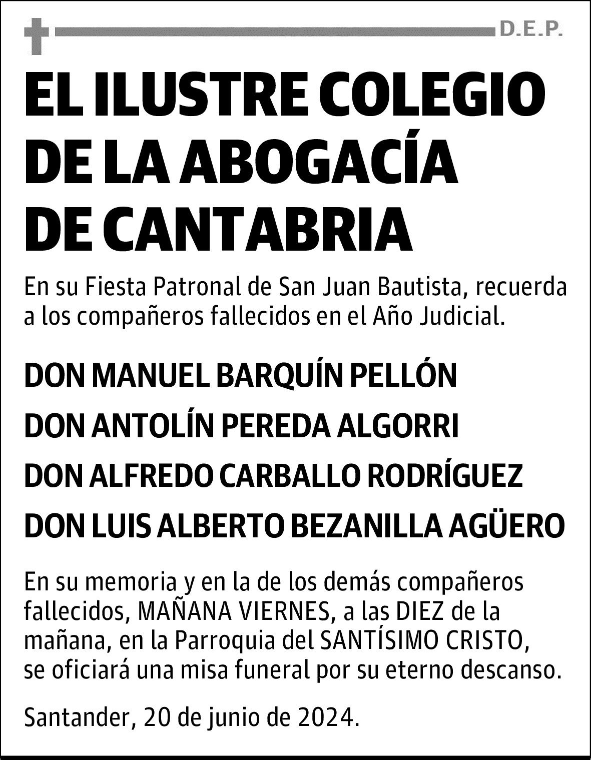 EL ILUSTRE COLEGIO DE LA ABOGACÍA DE CANTABRIA