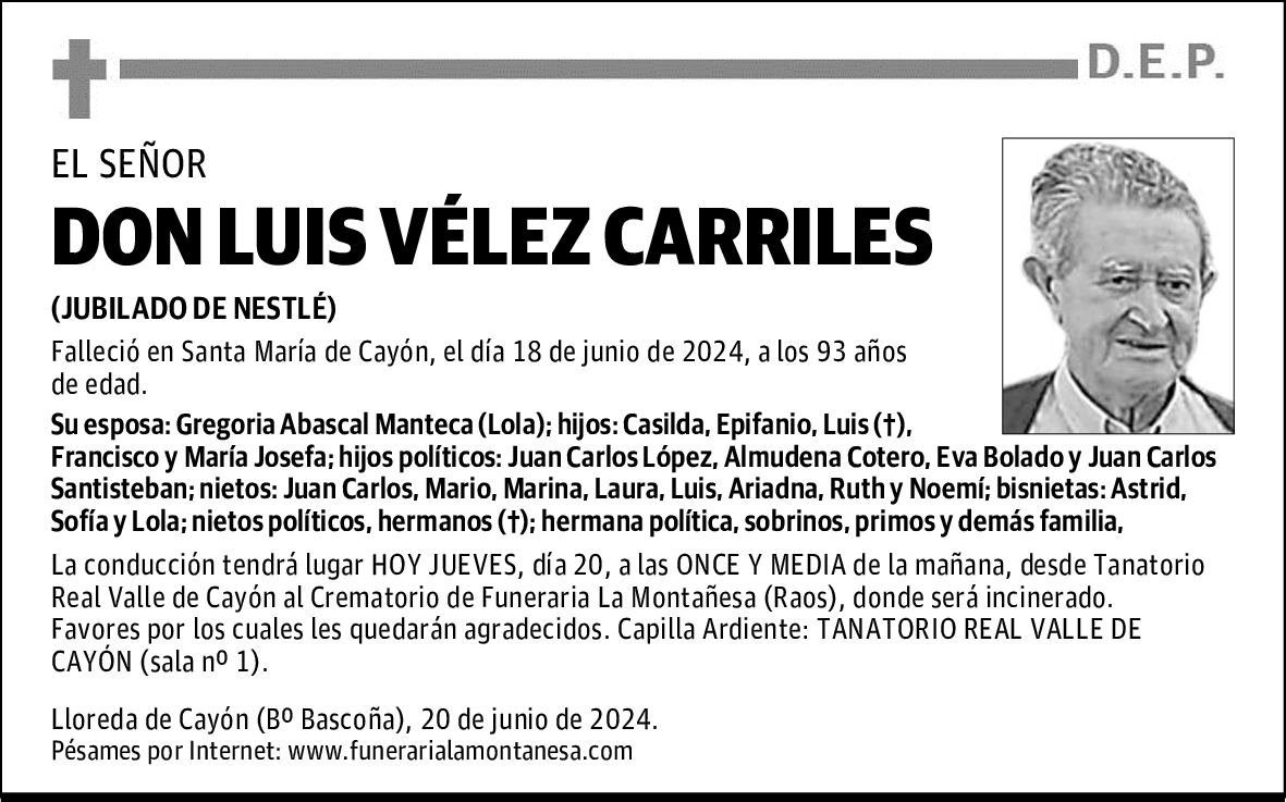 DON LUIS VÉLEZ CARRILES