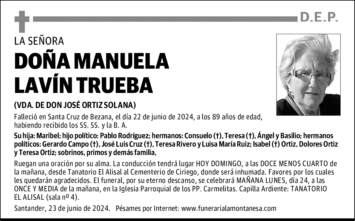 DOÑA MANUELA LAVÍN TRUEBA