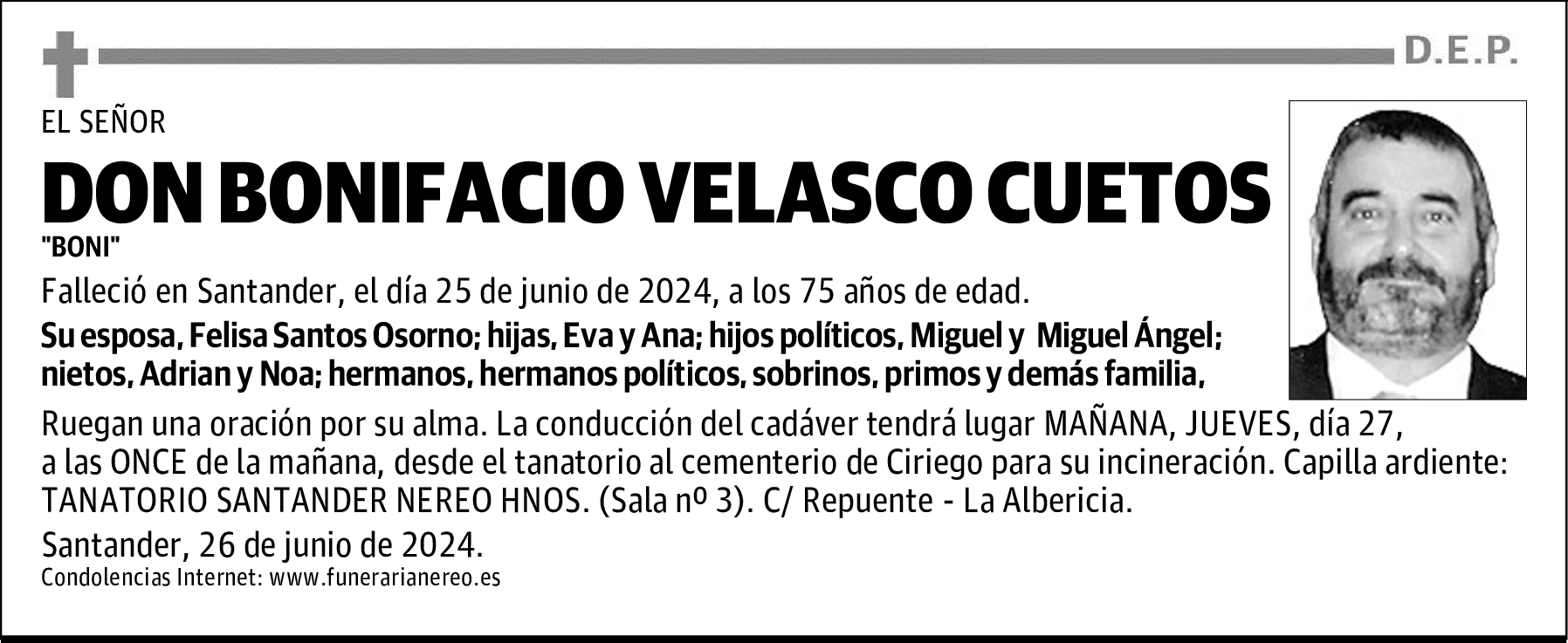 DON BONIFACIO VELASCO CUETOS