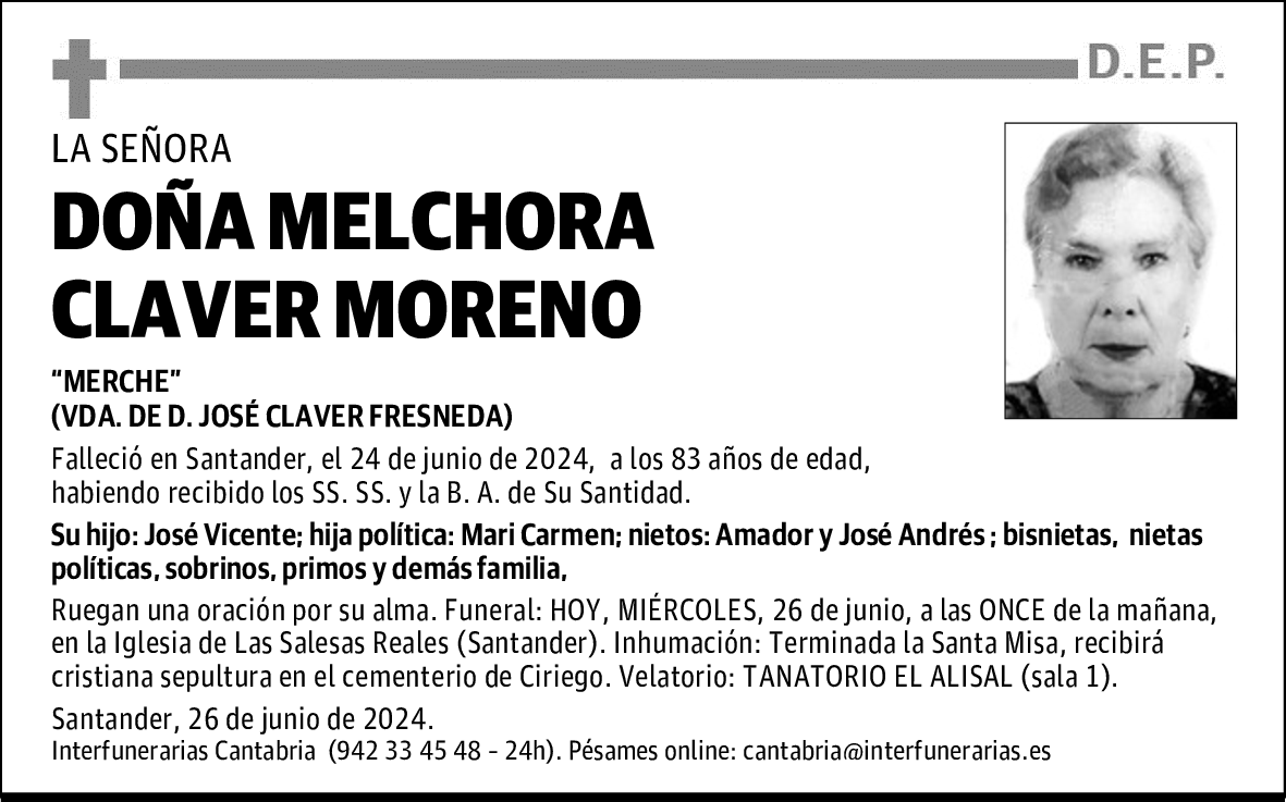 DOÑA MELCHORA CLAVER MORENO